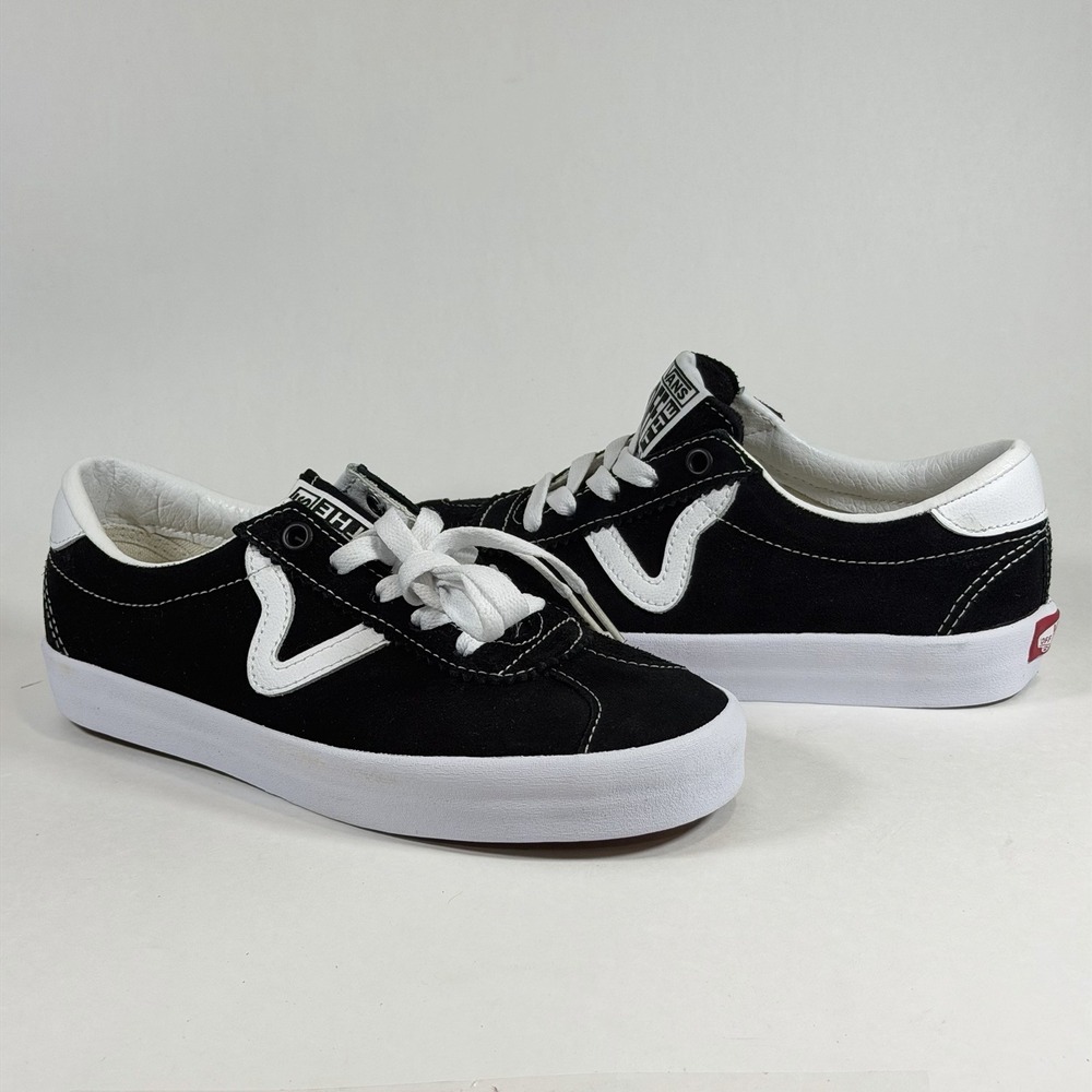 Vans Size-6.5 Womens Unisex Sport Low Skate Sneakers Shoes Black/White Retro